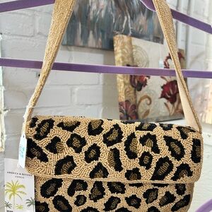 America & Beyond Leopard Shoulder Bag